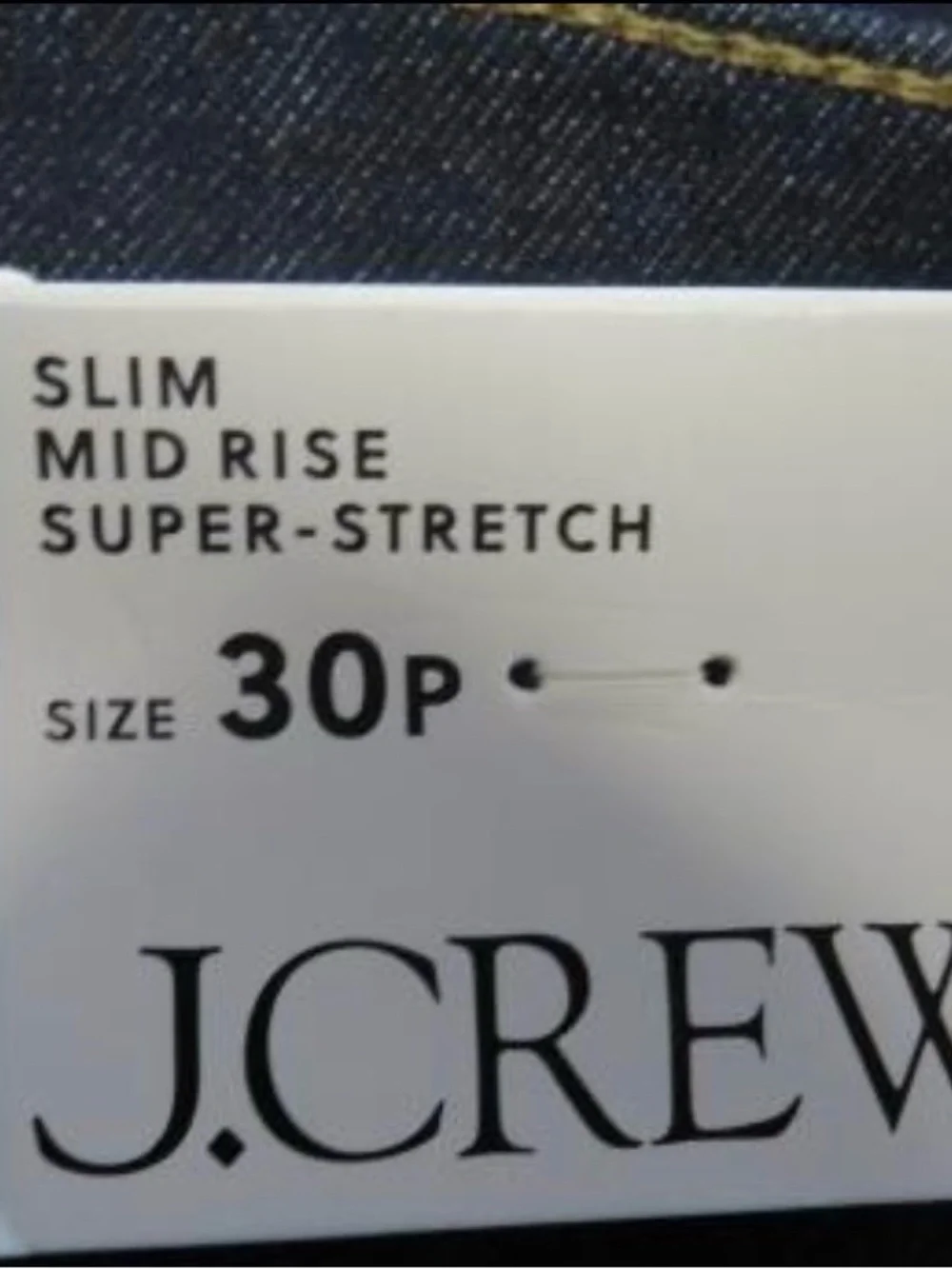 J.Crew Slim Mid Rise Super Stretch Dark Wash Jeans Size 30P Petite